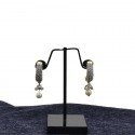Sterling White Gold AD Earring With Pearl Drops