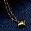 Gold Plated Plain Heart Pendant in Simple Chain