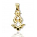 Gold Plated White stone Triangle Pendant