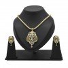 Shining Gold Plated Round Mesh Chain With AD Pendant
