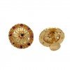 Gorgeous Gold Plated Round Floral Stone Ear Studs