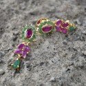 Gorgeous Ruby Emerald Floral Earrings