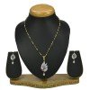 Elegant Premium Gold plated Ruby Emerald and American Diamond Designer Pendant Set