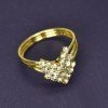 Trendy Designer Gold Plated White Stone Ring