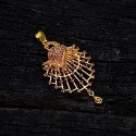 Alluring Premium Gold Plated Ruby Peacock Pendant