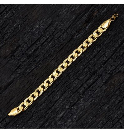 Golden Men's Cuban Curb Link Thick Bracelet