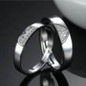 Silver Plated AD Couples Love Finger Ring