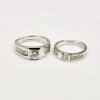 Silver Plated American Diamond Love Couples Finger Ring