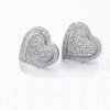 Silver Coated Fancy AD Small Heart Shape Ear Studs