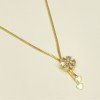 Gold Plated Simple Chain with Stone Flower Pendant