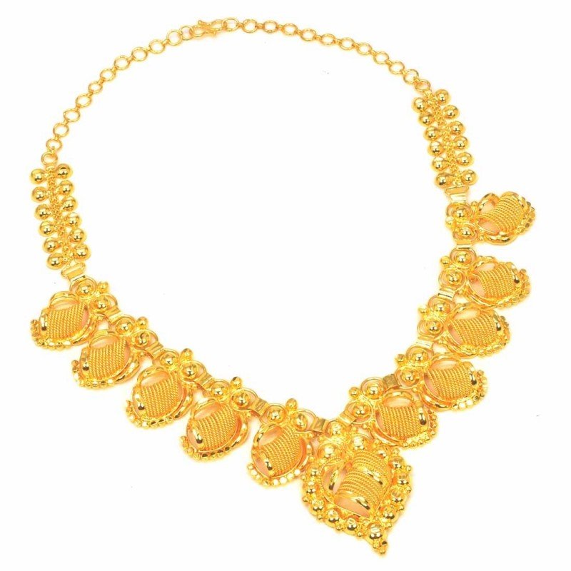 DREAMJWELL - Gold plated kerala design mango necklace dj-34422 – dreamjwell