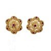 Trendy Floral Gold Plated Stone Studs for women