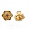 Trendy Floral Gold Plated Stone Studs