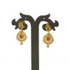 Gold Plated Traditional Golden Stone Drops Earrings