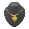 Gold Plated Snake Chain Ruby Floral Pendant Necklace