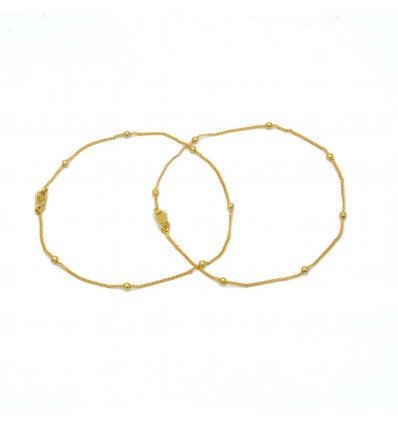 Gorgeous Delicate Gold Plated Designer Bead Anklets Payal