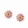 Gorgeous Gold Plated Semi-Precious Stones Floral Ear Studs