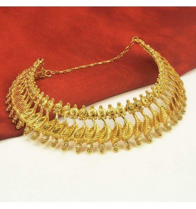 Stunning Gold Plated Contemporary Leaf Necklace