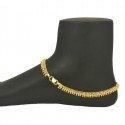 Gold Plated Designer Link Chain Bead Anklets
