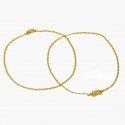 Very Delicate Thin Designer Gold Plated Anklets Payal