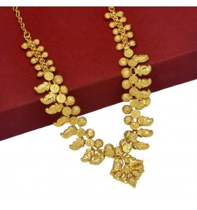South Indian Gold Plated Light-weight Mango Necklace
