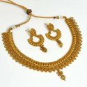 Antique Gold Plated Designer Leaf Necklace Set