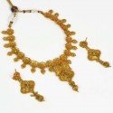 Antique Gold Plated Floral Necklace Set