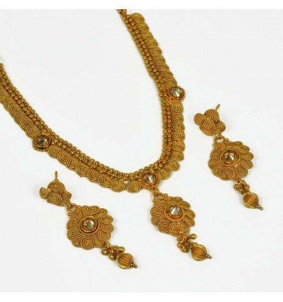 Simple Antique Jilebi Necklace Set