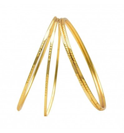 Cute Gold Plated Designer Daily Wear Thin Solid Bangles