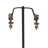 Stunning Gold Plated Floral Small Ruby Drop Earrings