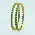 Premium Gold Plated Emerald Bangles For Women