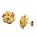 Beautiful Floral Design Gold Plated Ear Studs/Tops