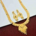 Gold Plated Enamel Designer Lappa Long Chain Set
