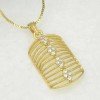 Gold Plated Pink Stone Pendant