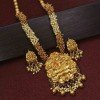 Antique Matte Lakshmi Temple Pearl Cluster Necklace Set