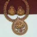 Antique Chettinad Kemp Lakshmi Necklace Set