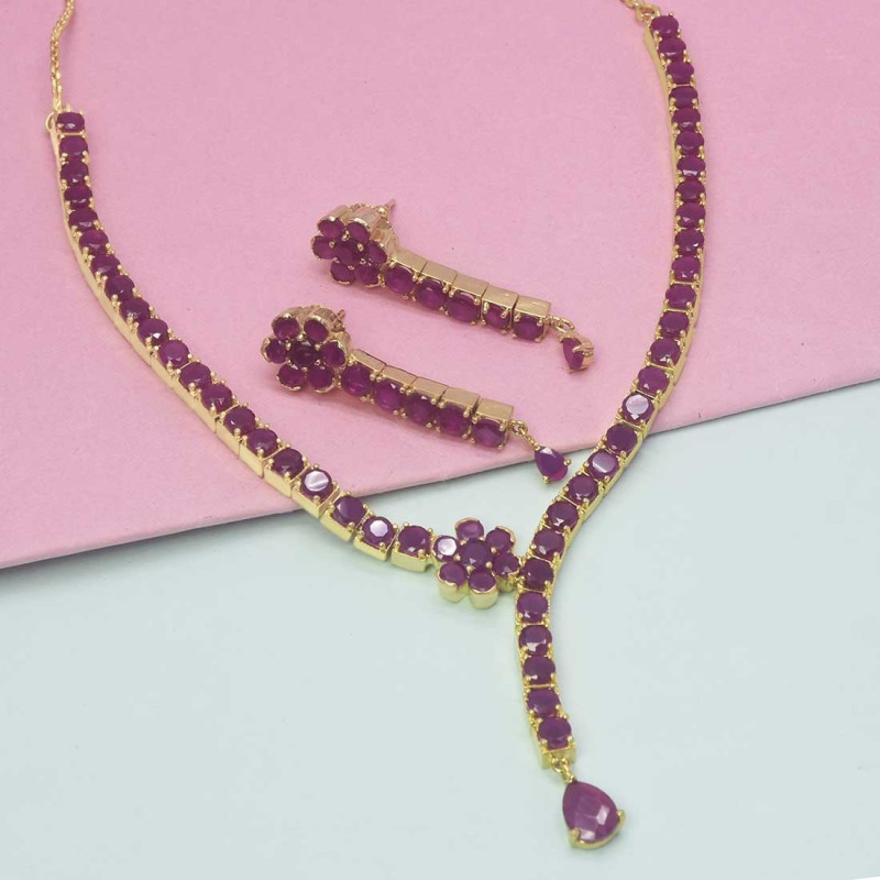 Gold plated ruby necklace Clearance