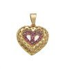 Bird Designed Gold Plated Little Stone Heart Pendant