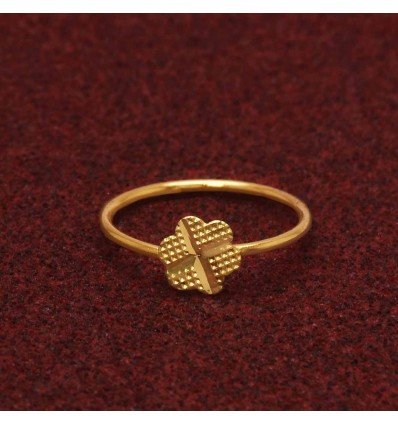 Simple Gold Plated Floral Ladies Finger Ring
