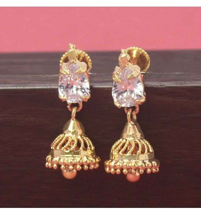 Micro Gold Plated Very Small Stone Jimikki Earrings for Girls