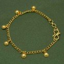 Gold Plated Simple Hanging Ladies Link Chain Bracelet
