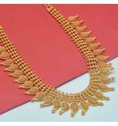Traditional Gold Plated Net Mango Necklace