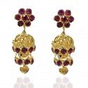 Gold Plated Stone Two Step Jhumka