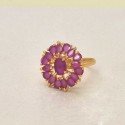 Premium Gold Plated Ruby Adjustable Finger Ring
