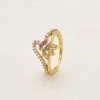 Elegant Gold Plated AD Ruby Emerald Stone Finger Ring