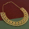 Gold Plated Traditional Black Stone Poothali Model Necklace