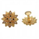Micro Gold Plated Stylish Ruby AD Floral Studs