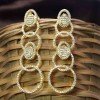 Gold Plated Cubic Zirconia Stone Studded Hoop Earrings