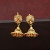 Simple Small Gold Plated White Stone Jhumka