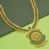 Ruby/Emerald Gold Plated Net Design Necklace